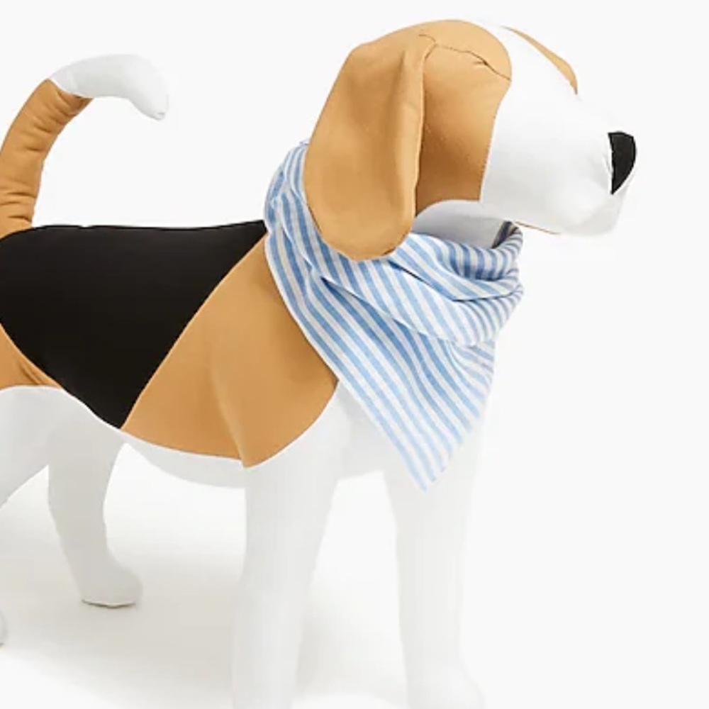 J Crew Crewmutts Dog Bandana Blue and White Striped M/L